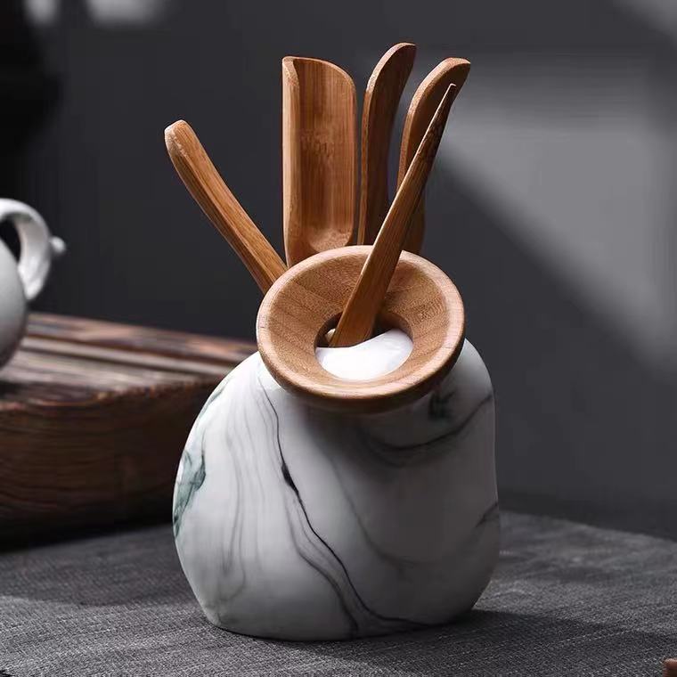 Chinese Tea Set, Complete Gongfu Tea Set, Ink Zen Tea Set, Ceramic Tea Set, 17 PCs Included