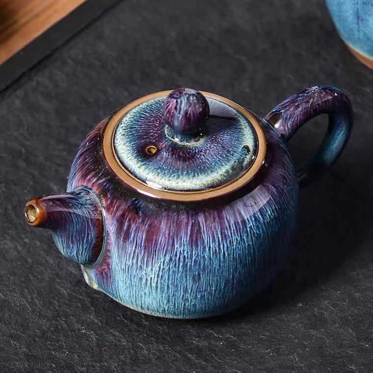 Chinese Teapot, Handmade Ceramic Teapot, Rabbit Hair Drawing Style