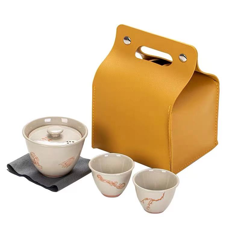 Japanese Style Tea Set, 2 Cup Teapot, Ceramic Tea Set, Portable Tea Set