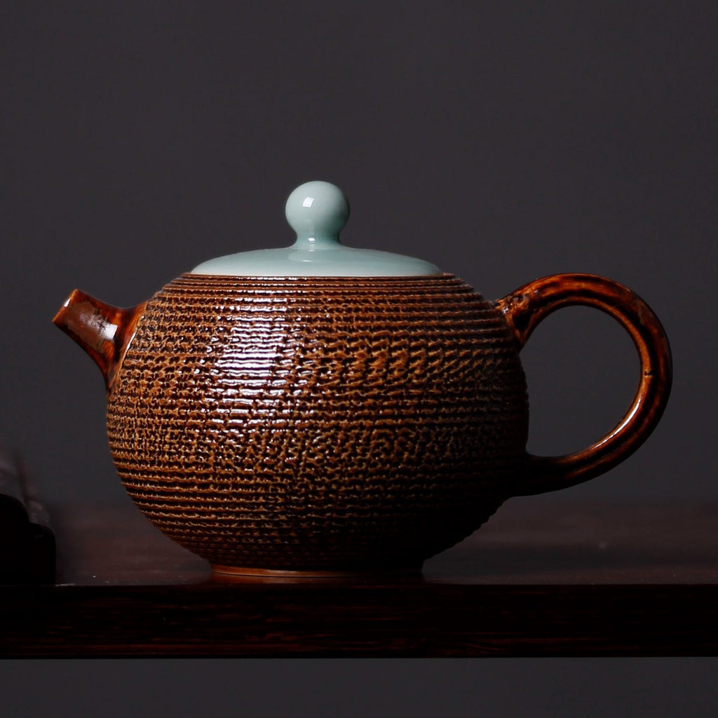 Japanese Style Teapot, Pure Handmade Ceramic Teapot, Chatter Mark 