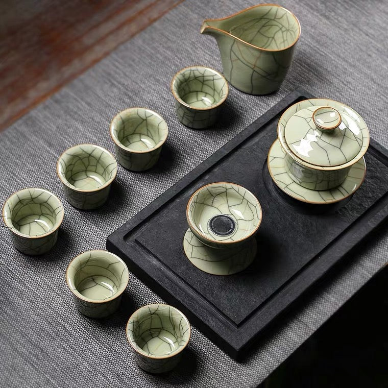 Chinese Tea Set, Complete Gongfu Tea Set, Gaiwan Tea Set, Longquan Celadon
