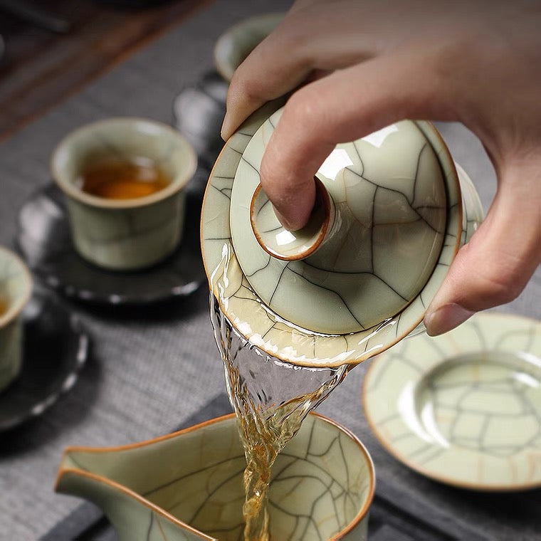 Chinese Tea Set, Complete Gongfu Tea Set, Gaiwan Tea Set, Longquan Celadon