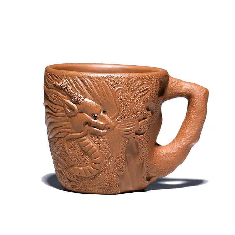 Japanese Style Tea Cup, Handmade Tea Cup, Yixing Purple Clay Tea Cup, Dragon Cup