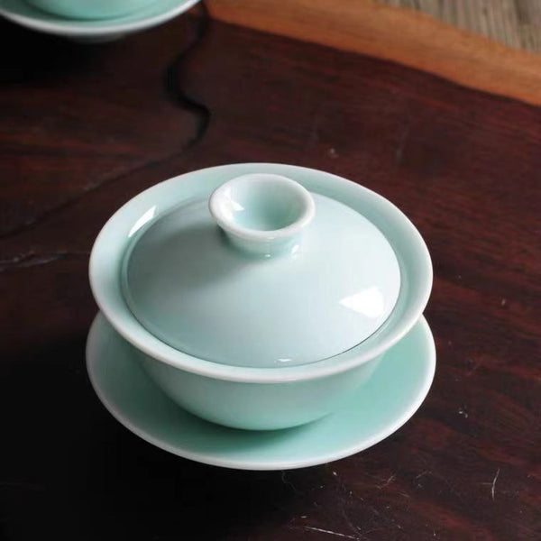 Porcelain Gaiwan Tea Cup, Chinese Tea Cup, Gaiwan Tea Cup, Longquan Celadon, White Tea Cup