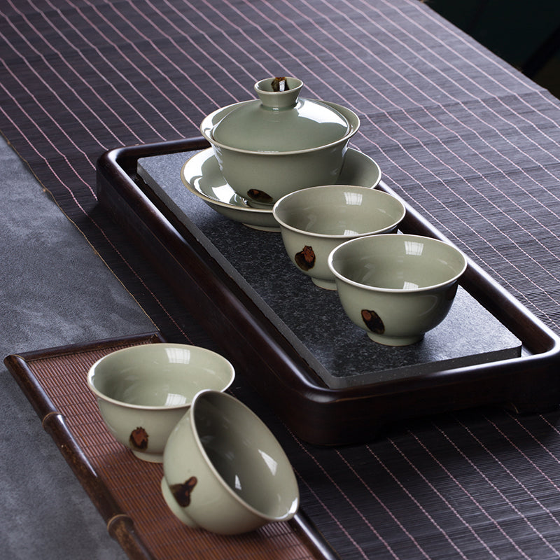 Chinese Tea Set, Gongfu Tea Set, Handmade Gaiwan Tea Set, Longquan Celadon