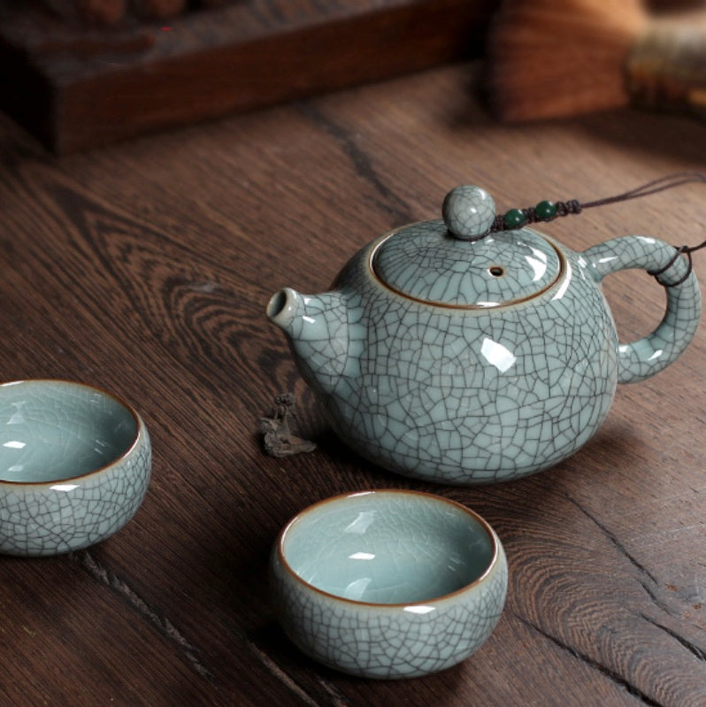 Handmade Tea Set,  Chinese Tea Set, 2 Cup Teapot, Longquan Celadon