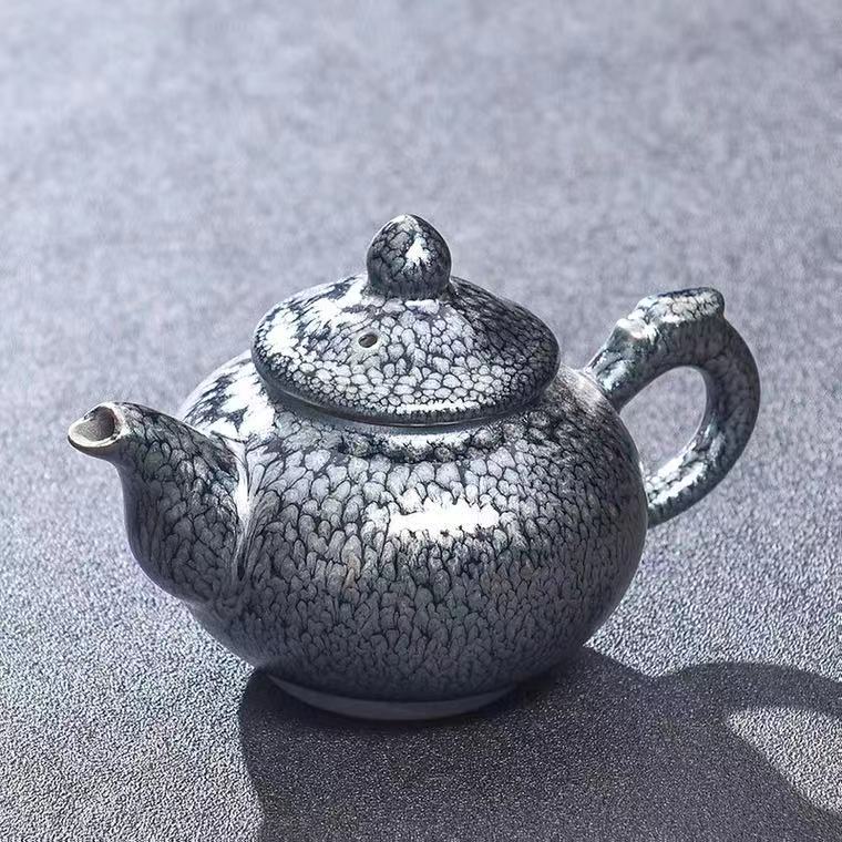 Chinese Teapot, Handmade Porcelain Teapot, Kiln Change Tenmokus Glaze Teapot