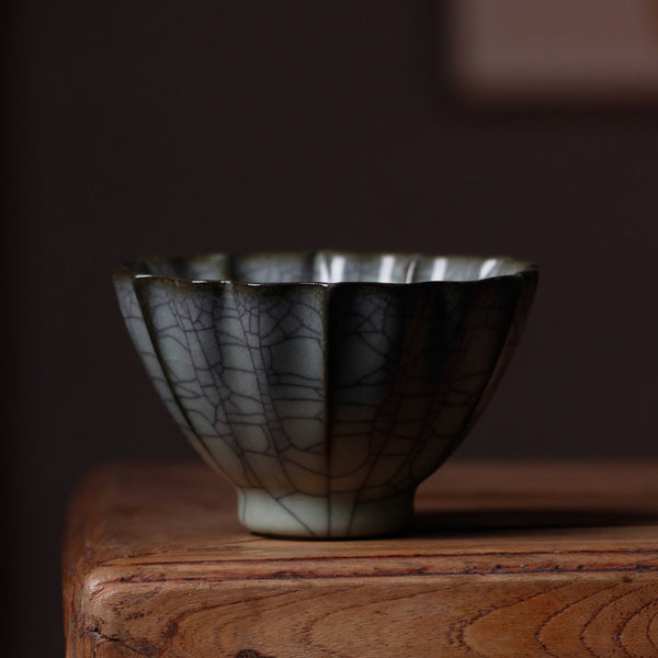 Japanese Style Tea Cup, Handmade Tea Cup, Lotus Style Longquan Celadon