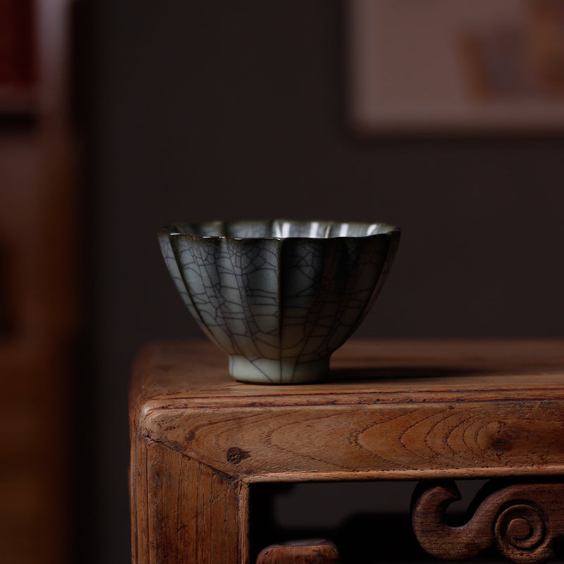 Japanese Style Tea Cup, Handmade Tea Cup, Lotus Style Longquan Celadon