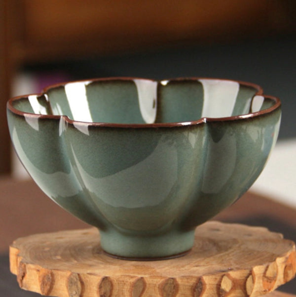 Traditional Chinese Tea Cup, Handmade Porcelain Tea Cup, Lotus Longquan Celadon