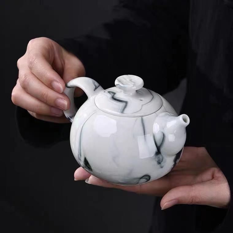 Chinese Tea Set, Complete Gongfu Tea Set, Ink Zen Tea Set, Ceramic Tea Set, 17 PCs Included