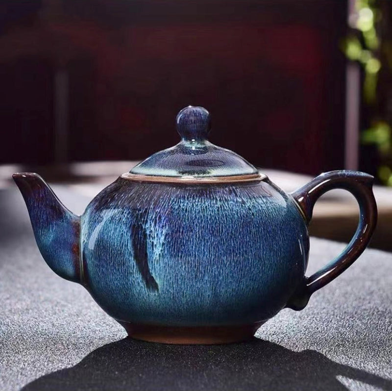 Chinese Teapot, Handmade Ceramic Teapot, Rabbit Hair Drawing Style