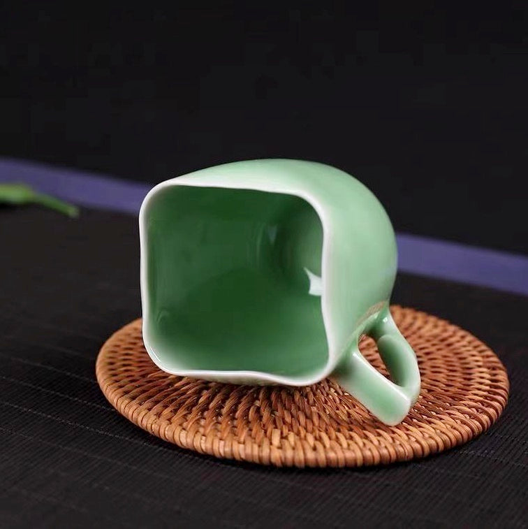 Unique Tea Mugs, Porcelain Tea Mug Coffee Mug, Vintage Tea Cup, Longquan Celadon