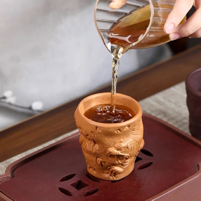 Japanese Style Tea Cup, Handmade Tea Cup, Yixing Purple Clay Tea Cup, Tiger Cup