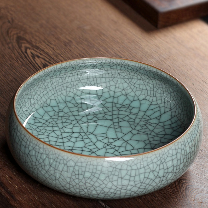 Tea Wash Pure Handmade Porcelain, Longquan Celadon,  Light Greenish Blue Color