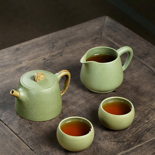 Yixing Teapot Set, Chinese Tea Set, Purple Clay Tea Set, 1 Teapot 1 Fair Cup 2 Cup