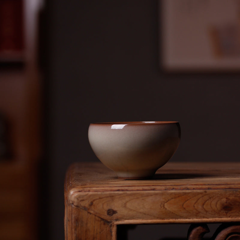 Japanese Style Tea Cup, Handmade Tea Cup, Purple Mouth Longquan Celadon